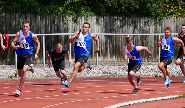 4x 100m der Männer beim 3. Wechsel