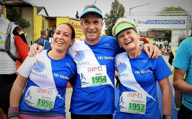 zufriedene Gesichter im Ziel