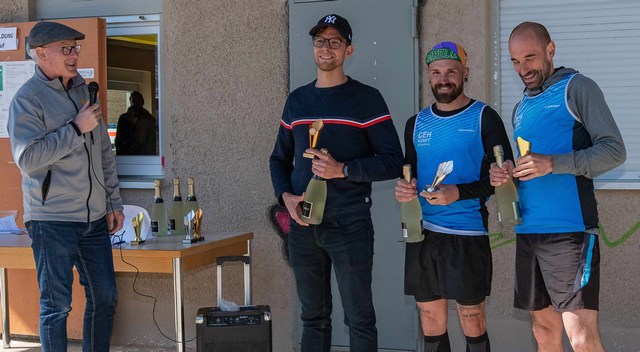 Siegerehrung der Herren: Kai Schreiber, Marcel Frank, Mathias Bogner (v.links)